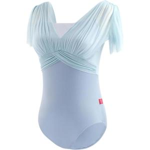 imageDaydance Green Dance Leotards for Women Teen Girls Lyrical Ballet Bodysuit with Adjustable StrapsBlue