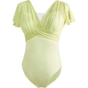 imageDaydance Green Dance Leotards for Women Teen Girls Lyrical Ballet Bodysuit with Adjustable StrapsGreen 3