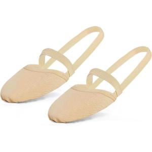 imageDaydance Half Soles Dance Shoes Canvas Lyrical Ballet Shoes for GirlsWomenNude