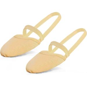imageDaydance Half Soles Dance Shoes Canvas Lyrical Ballet Shoes for GirlsWomenTan