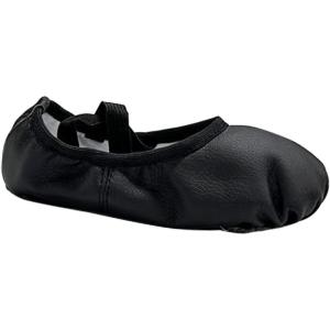 imageDaydance Toddler Girls Boys Ballet Shoes PU Leather Dance Slippers for LittleBig KidsBlackpu Leather