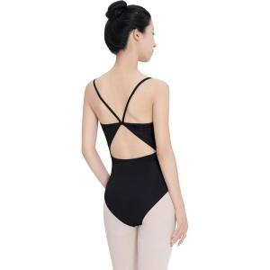 imageDaydance Women Ballet Leotard CamisoleTank Women Dance Leotard with Jacquard Floral PrintBlack Camisole