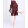 imageDaydance Teen Girls Women Ballet Skirts Asymmetrical Side Dip Sheer Chiffon Dance Skirts for LeotardsBrownhooks