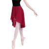 imageDaydance Teen Girls Women Ballet Skirts Asymmetrical Side Dip Sheer Chiffon Dance Skirts for LeotardsBurgundyhooks