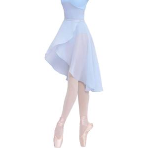 imageDaydance Teen Girls Women Ballet Skirts Asymmetrical Side Dip Sheer Chiffon Dance Skirts for LeotardsBluehooks